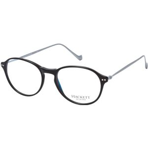 Hackett - Heren Ronde Bril - Zwart - Hoogwaardig Plastic