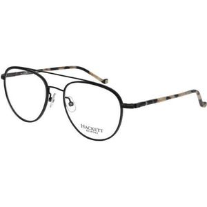 Hackett - Heren Aviatorbril - Zwart - Roestvrijstaal - Demo Glazen