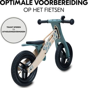 Hauck Balance N Ride, houten loopfiets voor kinderen, vanaf 2 jaar tot 20 kg (FSC®-gecertificeerd), zadel in hoogte verstelbaar, glijwiel met 12 inch luchtwielen, bel, draaggreep, zonder pedaal