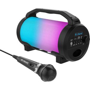 iDance CYCLONE400BK Karaoke Set - Bluetooth Party Speaker met Disco LED-Verlichting - Inclusief Microfoon