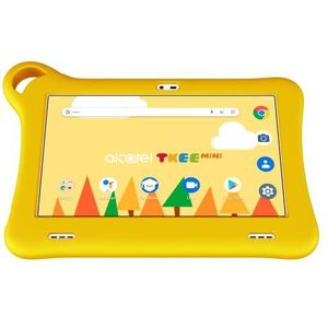 Alcatel TKEE Mini (2021) Tablet 7 inch Quadcore 1GB RAM, 32GB geheugen, uitbreidbaar door microSD tot 128GB, 2580mAh accu, Android 10 (Go Edition) + Kurio Genius, oranje en geel