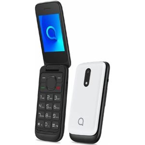 Alcatel 2057 Dual-SIM-mobiele telefoon, 2,4 inch QVGA (2G, 4 MB RAM, VGA-camera, 1,3 MP), Bluetooth (wit)