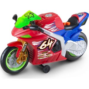 Nikko – Road Rippers Wheelie Racemotor – Gemotoriseerde Speelgoedmotor met Licht & Geluid – Rood