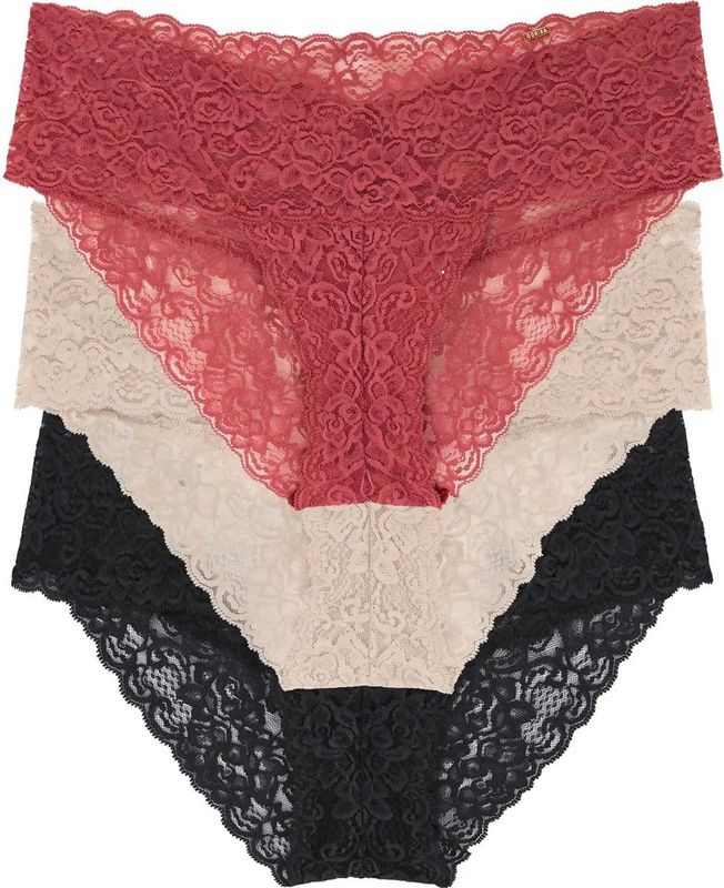 Dorina - Kanten Slips - Multicolor - 3-Pack - 90% Polyamide, 10% Elastomeer