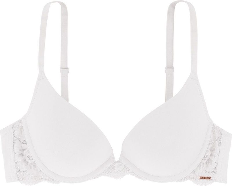 Dorina - Push up / Plunge BH - Wit - Kanten BH Band - 3/4 Cup - Decollete BH