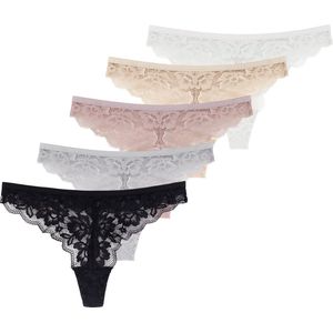 Dorina - 5-Pack Strings - Kanten Thongs - Multicolor - Microfiber