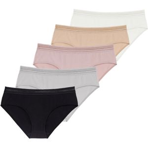 Dorina - Basic Slips - 5-Pack - Zwart, Grijs, Huidskleur, Roze, Wit - Biologisch Katoen