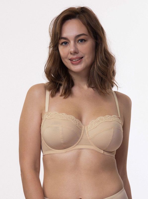 Dorina - Addison - Balconette BH - Beige - Niet Voorgevormd - Met Beugel - Zonder Vulling