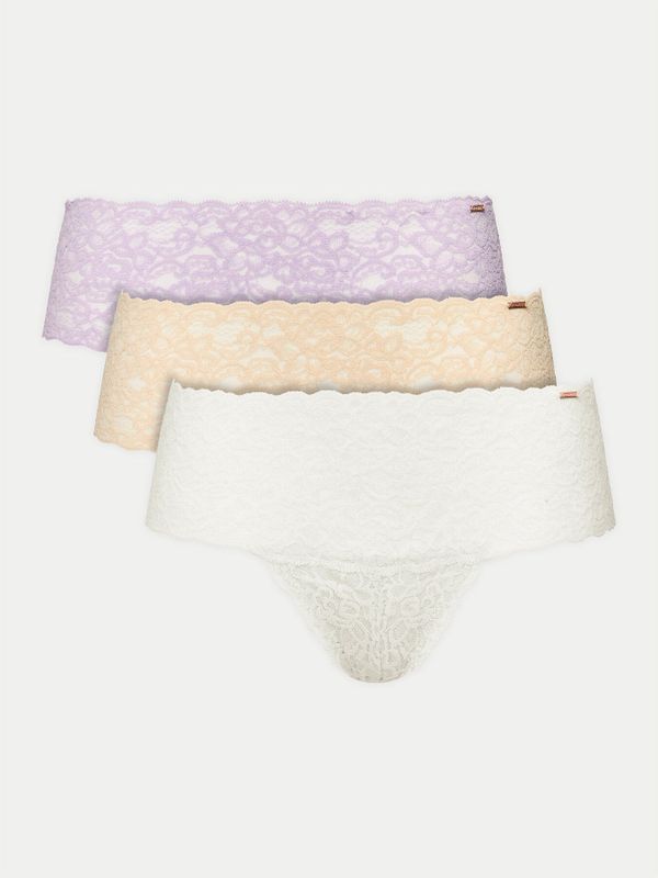 Dorina - Lana-d-3pp - Damesslip - Paars/beige/ivoor