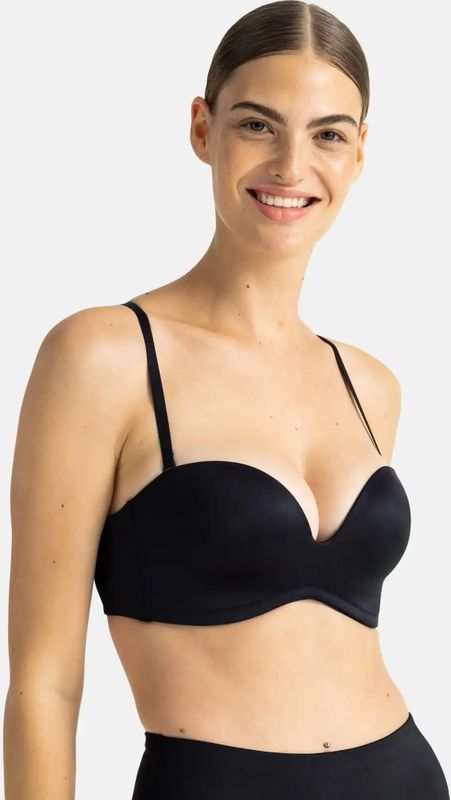 Dorina strapless BH met beugel - Bandeau bh - Sublime Sculpt - Voorgevormde Bh met afneembare bandjes  - Zwart