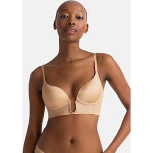 Laag uitgesneden BH Sublime Scult DORINA. Polyamide materiaal. Maten 90A FR - 75A EU. Beige kleur