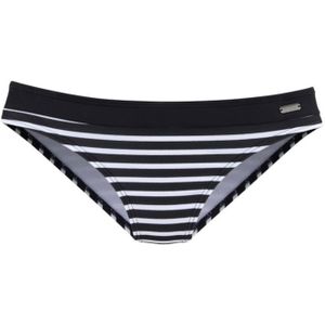 Look - Bikinibroekje - Zwart/Wit Gestreept - Polyamide/Elastaan