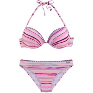 Venice Beach - Push-up Bikini - Zalm - Gehaakte Randen