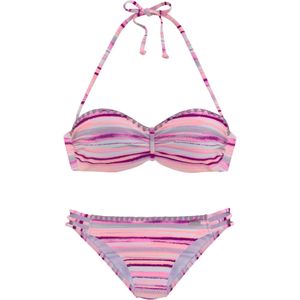 Look - Beugelbikini - Zalm Gedessineerd - Gehaakt Randje