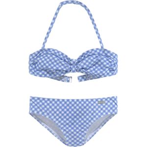 Bandeau Bikini - Lichtblauw - Wit - Handwas - Zonder Beugels