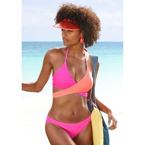 Beugelbikini - Pink - Oranje - Verwijderbare Softcups