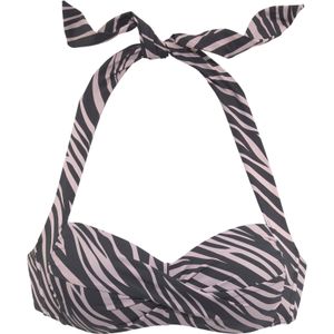 Look - Bandeau Bikini - Zwart Gedessineerd - Gewatteerd