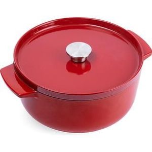 KitchenAid braadpan 26cm - geëmailleerd gietijzer - keizer rood - rond