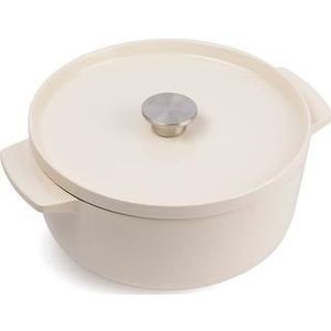 KitchenAid braadpan 26cm - geëmailleerd gietijzer - amandel wit - rond