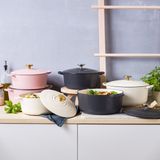 BK Bourgogne braadpan 28cm/6.7L Blush pink gietijzer inductie