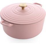 BK Bourgogne braadpan 28cm/6.7L Blush pink gietijzer inductie