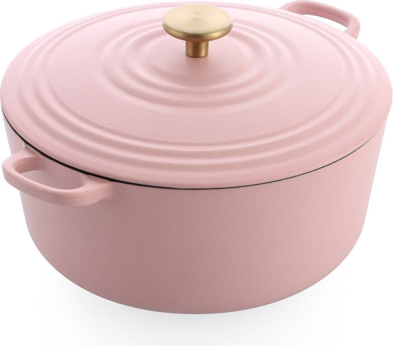 BK Bourgogne braadpan 28cm/6.7L Blush pink gietijzer inductie