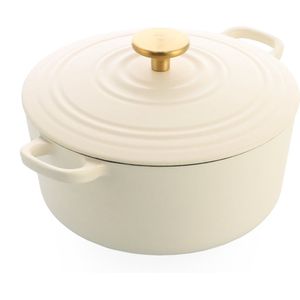 BK Bourgogne braadpan 24cm/4.2L Cream White gietijzer inductie