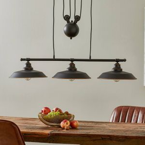 Westinghouse hanglamp Iron Hill, zwart, 3-lamps