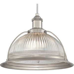 Westinghouse Lighting 6338740 63387 hanglamp voor binnen, met één lamp, lichte nerveuze afwerking, glas, geborsteld nikkel