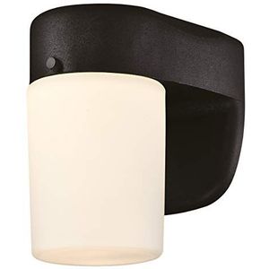LED buitenwandlamp wandlamp buitenlamp dimbaar één lamp zwart met opaalglas melkglas 61067
