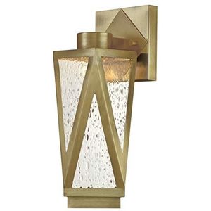 Westinghouse 63746 LED wandlamp buitenlamp Zion dimbaar met een lamp, antieke messing afwerking met helder glas