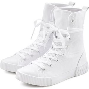 LASCANA Stiefelette im Combat Look, High Top Sneaker, Schnürschuh, Textil-Boots