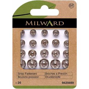 Milward - Drukknopen Assortiment Nikkel - 20 Stuks