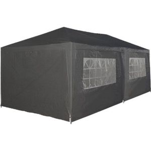 Partytent met zijwanden 3x6m PE 120 gr/m2 - grijs