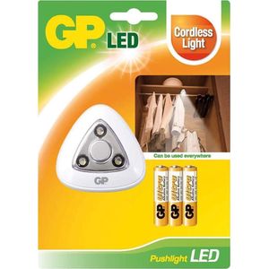 GP Led lamp pushlight inclusief 3 aaa batterijen