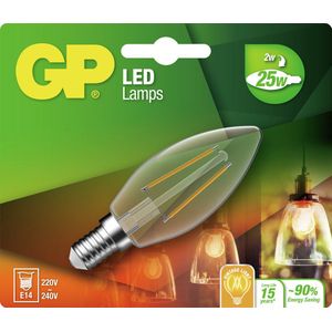 GP Lighting - LED Mini Candle Fila - E14 - 2 Watt - Warm Wit
