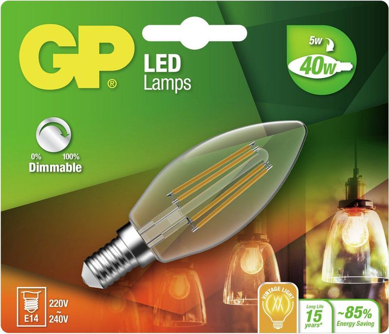 GP Lighting - Gp Led Mini Candle Db - 5W E14 - Warm Wit - Dimbaar