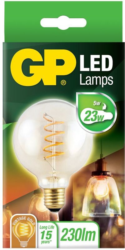 GP Lighting - Gp Led Vintage Gold G95 - LED Lamp - 5 Watt - E27