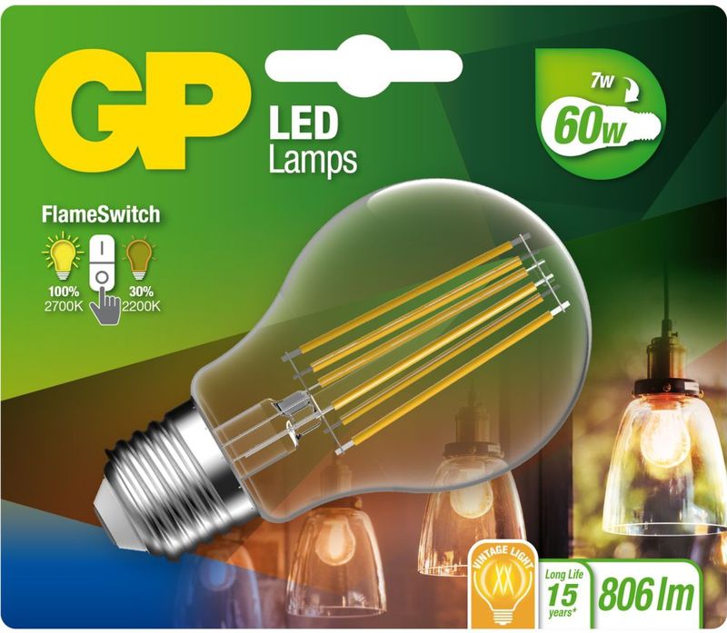 Gp - Classic Fila - Led Lamp - E27 - 7 Watt - Helder Licht