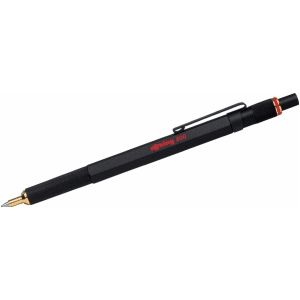 rOtring 800-balpen | Medium punt | Zwarte inkt | Zwarte behuizing | Navulbaar