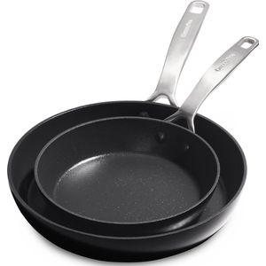 GreenPan Bratpfannenset Copenhagen - Schwarz - ø 20 und 28 cm - Keramische Antihaftbeschichtung