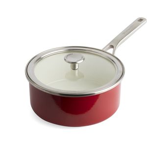 KitchenAid Steel Core Enamel steelpan 20cm 2,4L - Keizerrood - inductie - PFAS-vrij