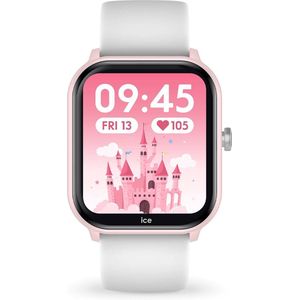 Ice-Watch - ICE Smart Junior 3.0 - Rechthoekige smartwatch voor kinderen met siliconen band (1,75 inch) - Tracking van sportactiviteiten, stopwatch, games, hartslag, stappenteller, Roze en wit, Modern