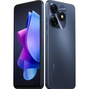 Tecno Mobile Spark 10 Smartphone (Android, Dual SIM, 1612 x 720 HD+ Display, 4GB RAM, 128GB geheugen, Octa-Core, 50MP Dual Camera) Meta Black