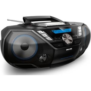 PHILIPS AZB798T - CD-Soundmachine - draagbare CD-speler (radio DAB + / FM, Bluetooth, CD, MP3-CD, USB, cassette, alles-in-één geluidssysteem) - Zwart