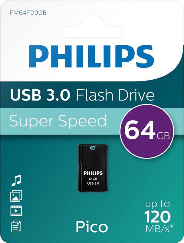 Philips - Pico USB 3.0-stick - 64GB - Compact - Super Speed
