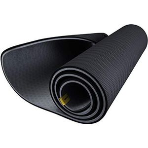 ZIVA Extra dikke yogamat, niet-giftige yogamat, van hoogwaardig TPE, niet giftig, milieuvriendelijk, draagbare trainingsmat voor pilates, Core & Strength training, 5 mm, zwart