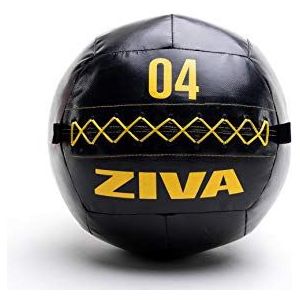 ZIVA Unisex Performance Wall Ball 4 kg, zwart/geel, One Size