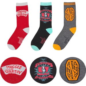 Harry Potter - Hoge Katoensokken - Unisex - 3-pack - Magisch Design