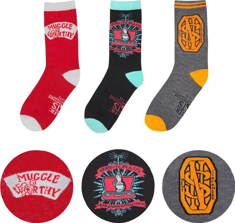 Harry Potter - Hoge Katoensokken - Unisex - 3-pack - Magisch Design